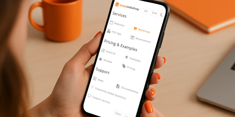 Captura de pantalla del nuevo menú móvil